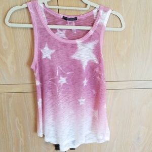 Cozy Casual Pink and white star tank top Size S